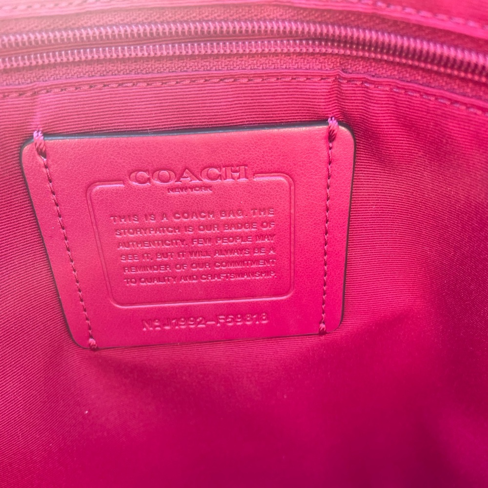 NWOT Coach Burgundy Pebbled Leather Derby Tote Shoulder Bag (CSR) - Picture 13 of 16